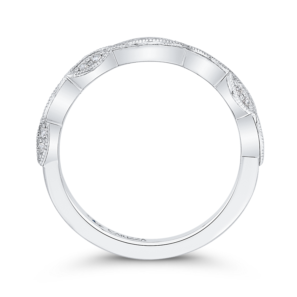 Round Diamond Infinity Wedding Band in 14K White Gold