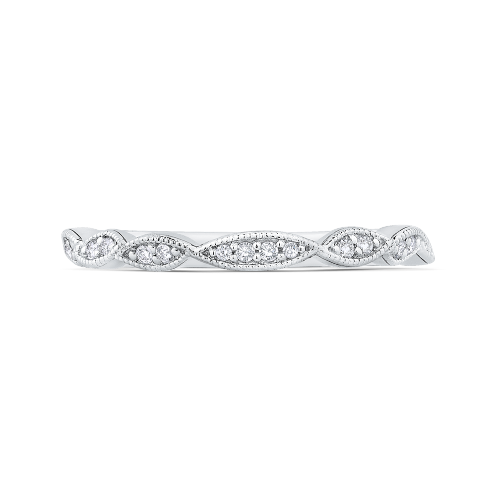 Round Diamond Infinity Wedding Band in 14K White Gold