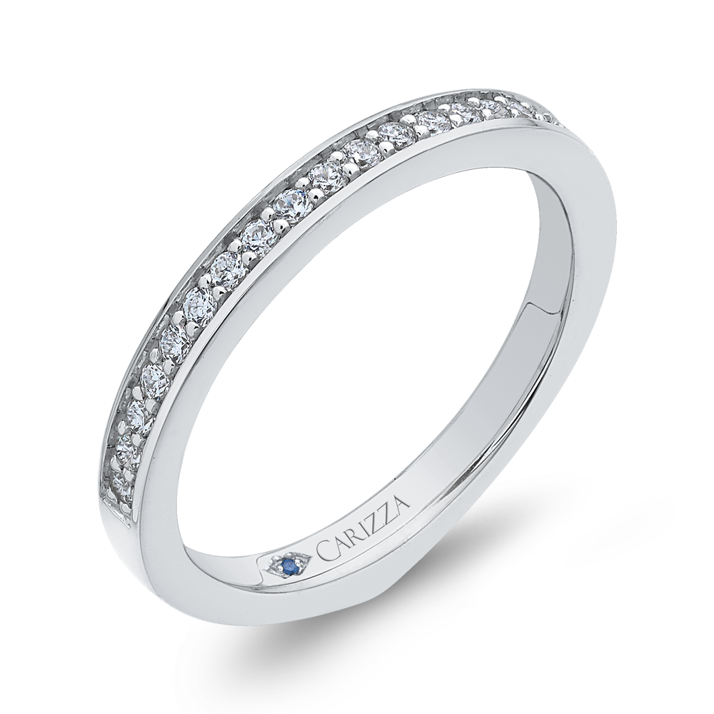 Round Diamond Wedding Band in 14K White Gold