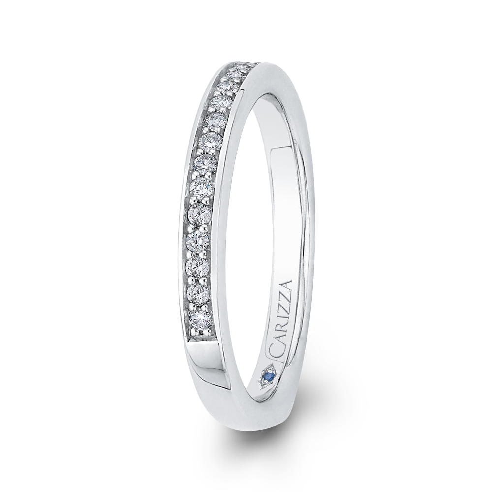 Round Diamond Wedding Band in 14K White Gold