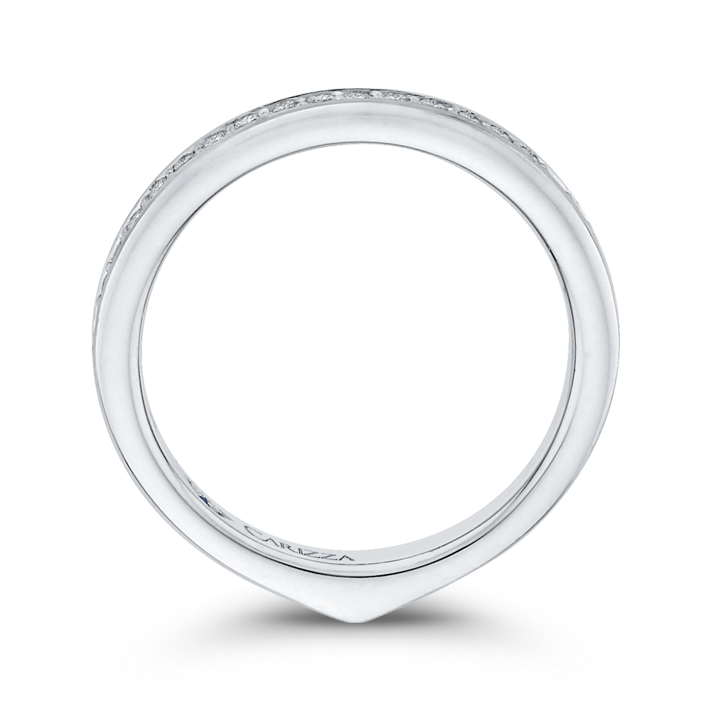 Round Diamond Wedding Band in 14K White Gold