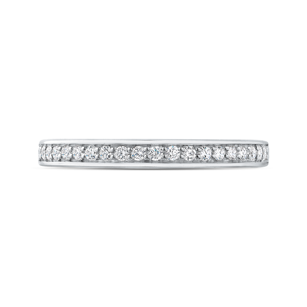 Round Diamond Wedding Band in 14K White Gold