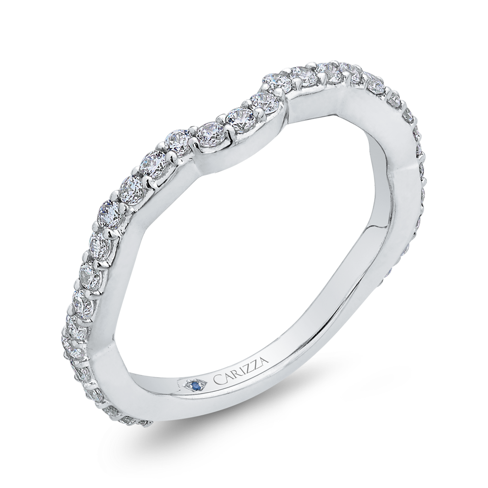 Round Diamond Wedding Band in 14K White Gold
