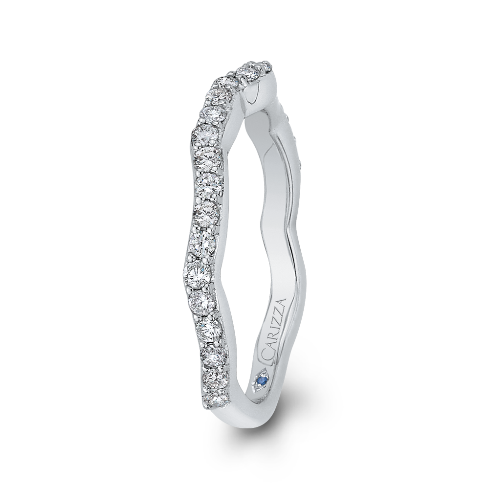Round Diamond Wedding Band in 14K White Gold