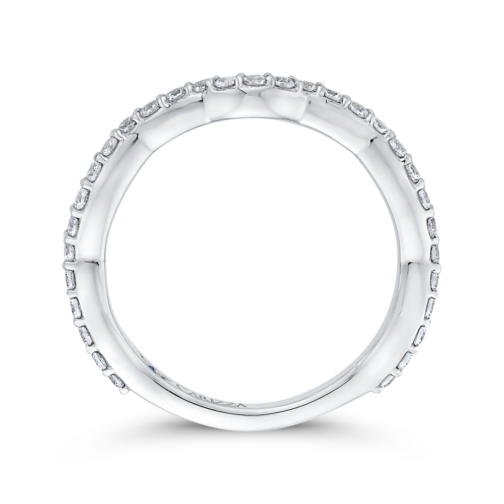 Round Diamond Wedding Band in 14K White Gold