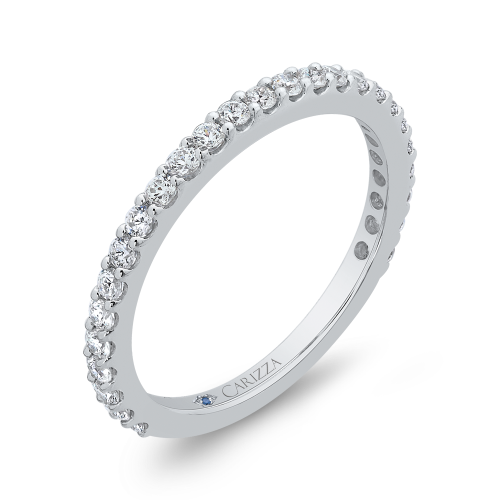 Round Diamond Wedding Band in 14K White Gold