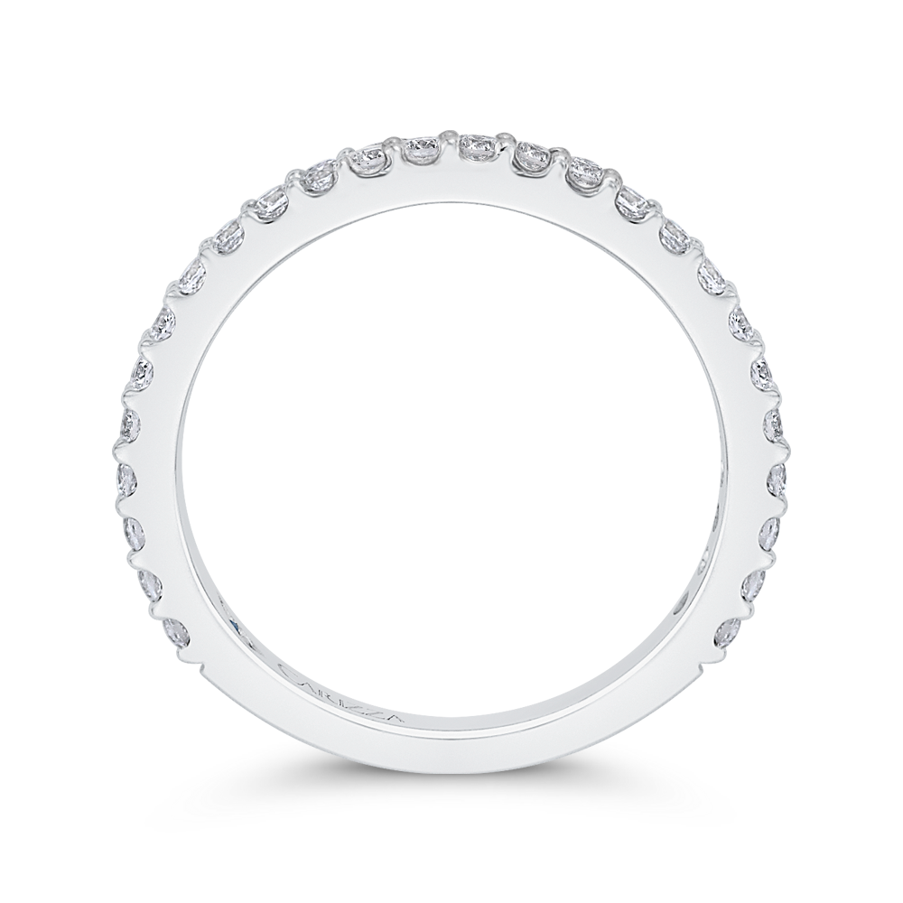 Round Diamond Wedding Band in 14K White Gold