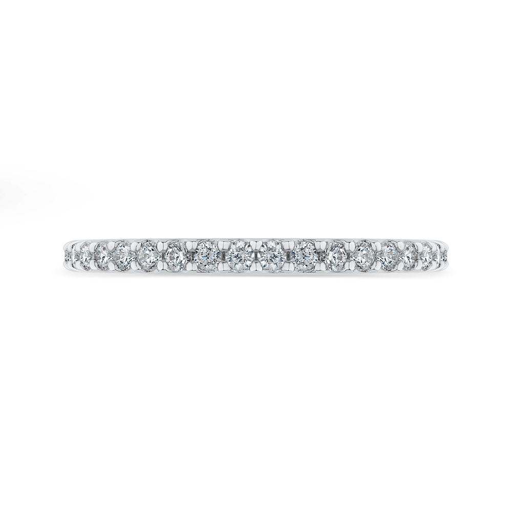 Round Diamond Wedding Band in 14K White Gold