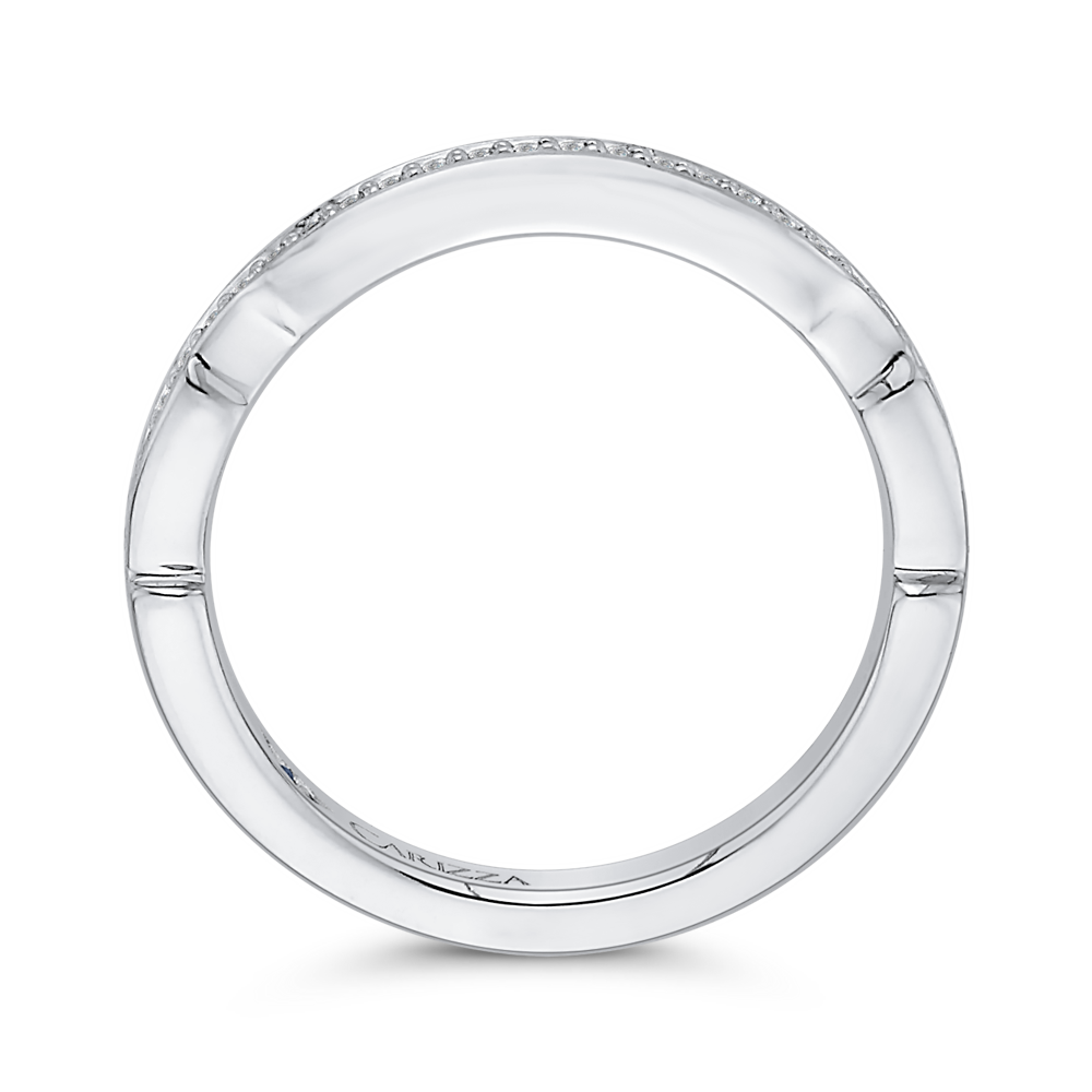 Round Diamond Half-Eternity Wedding Band in 14K White Gold