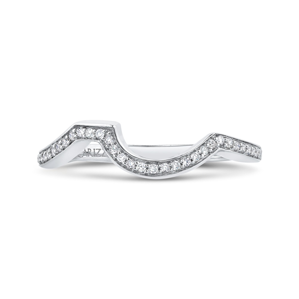 Round Diamond Wedding Band in 14K White Gold