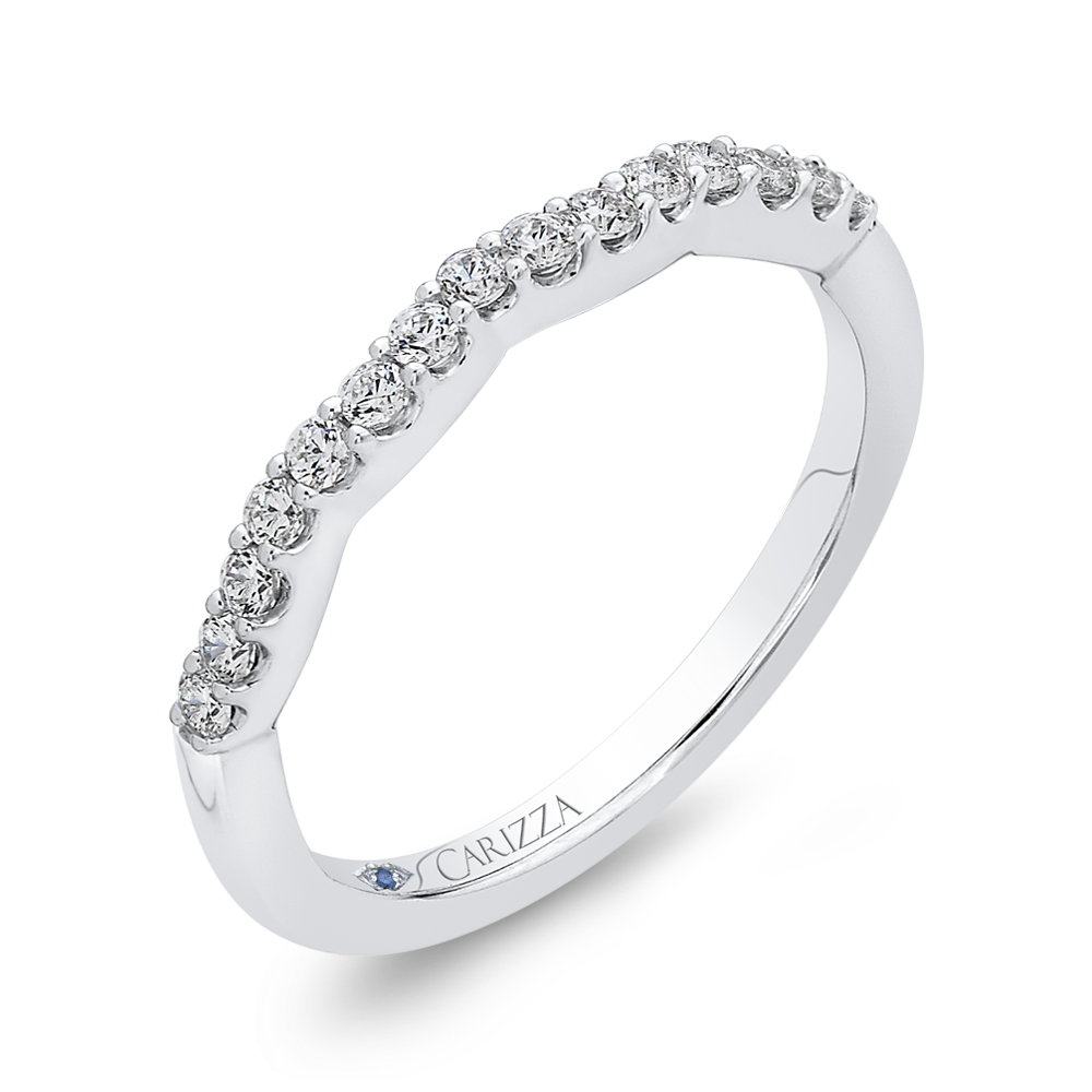 Round Diamond Wedding Band in 14K White Gold