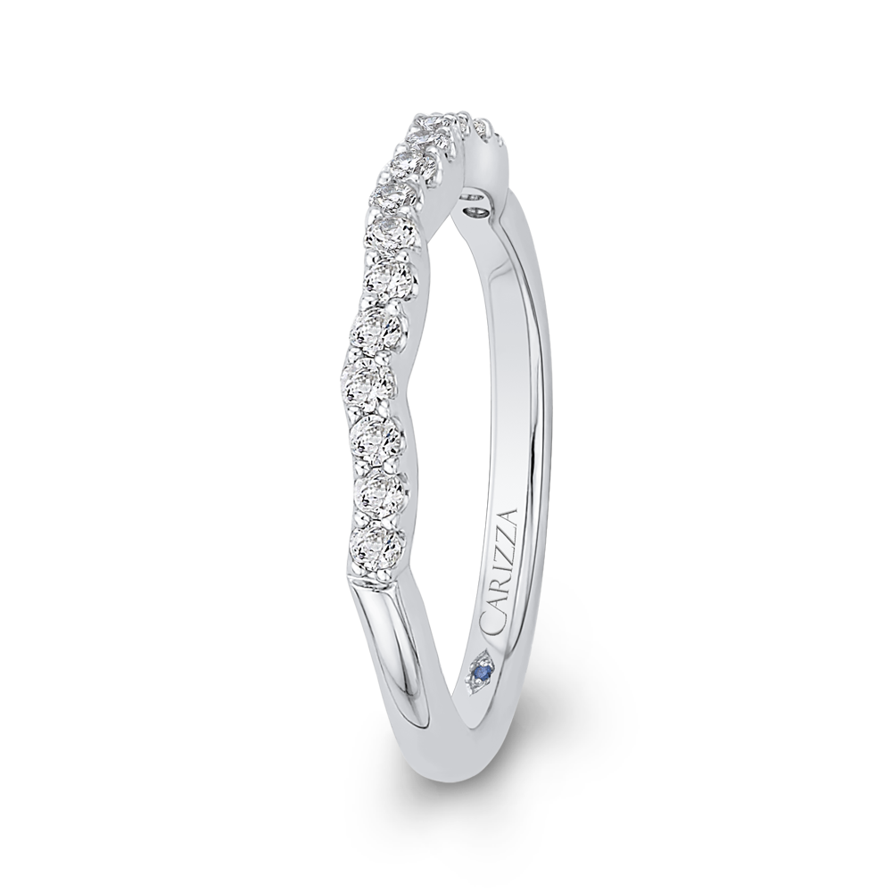 Round Diamond Wedding Band in 14K White Gold