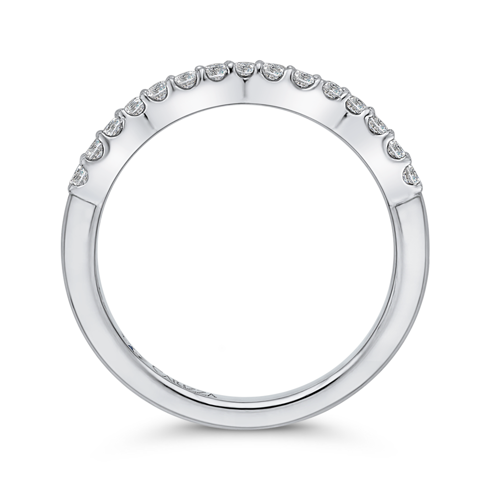 Round Diamond Wedding Band in 14K White Gold