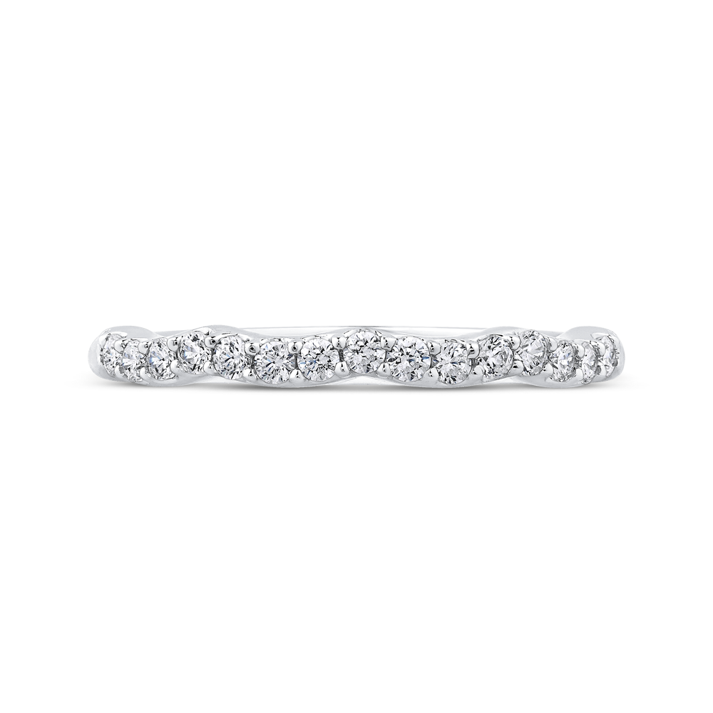 Round Diamond Wedding Band in 14K White Gold