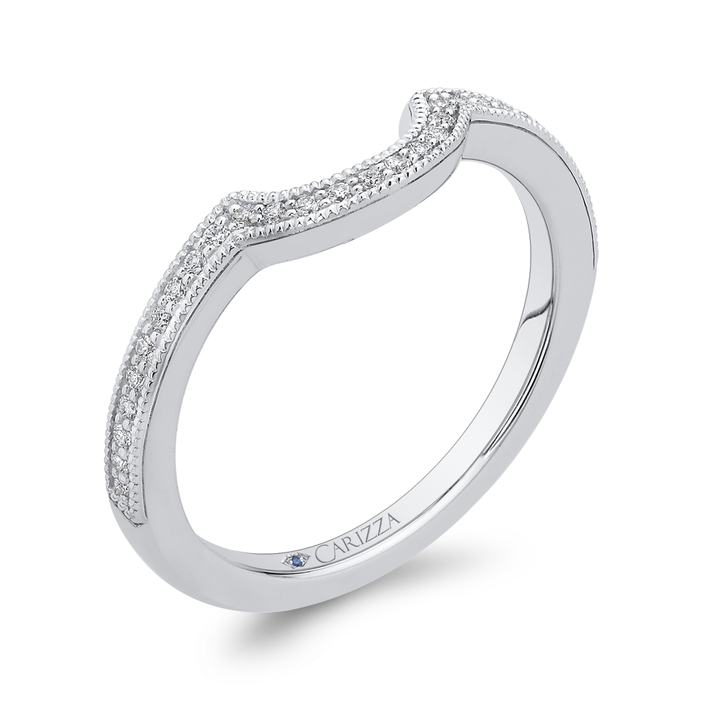Round Diamond Half-Eternity Wedding Band in 14K White Gold