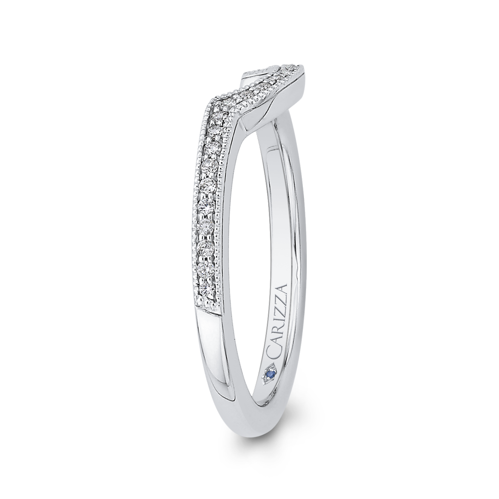 Round Diamond Half-Eternity Wedding Band in 14K White Gold