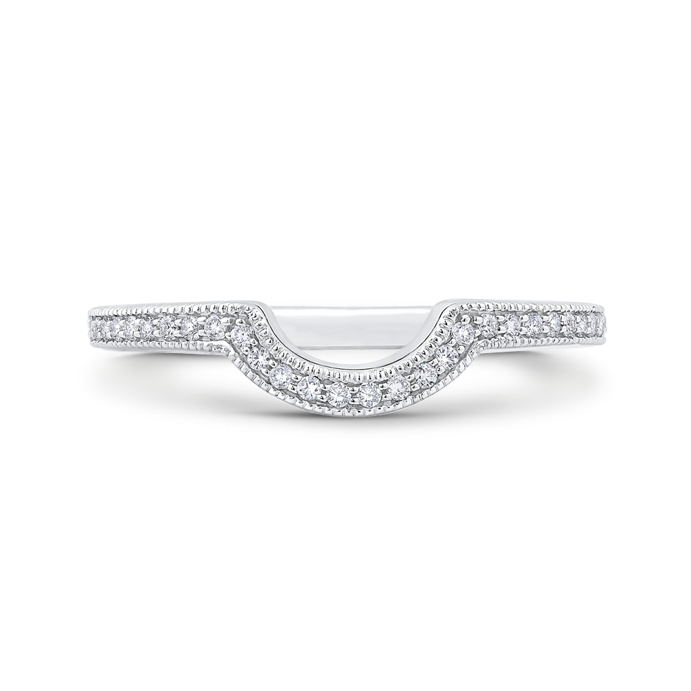 Round Diamond Half-Eternity Wedding Band in 14K White Gold