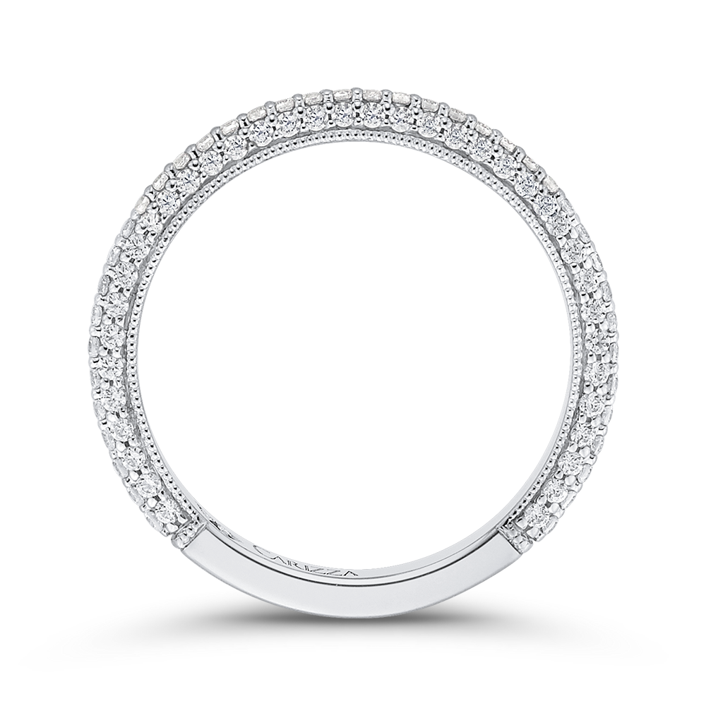 Round Diamond Wedding Band in 14K White Gold