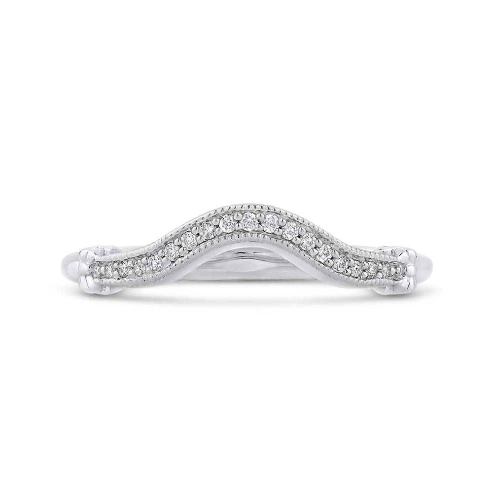 Round Diamond Wedding Band in 14K White Gold
