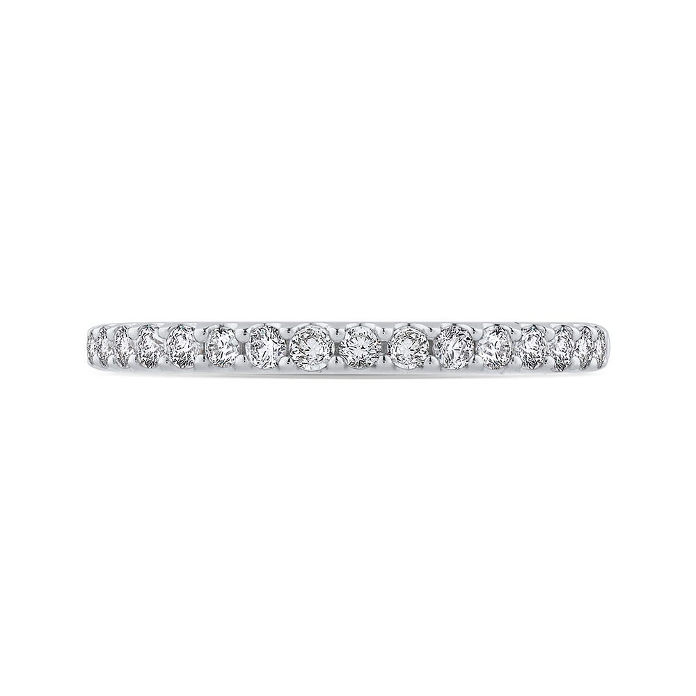 Round Diamond Half-Eternity Wedding Band in 14K White Gold