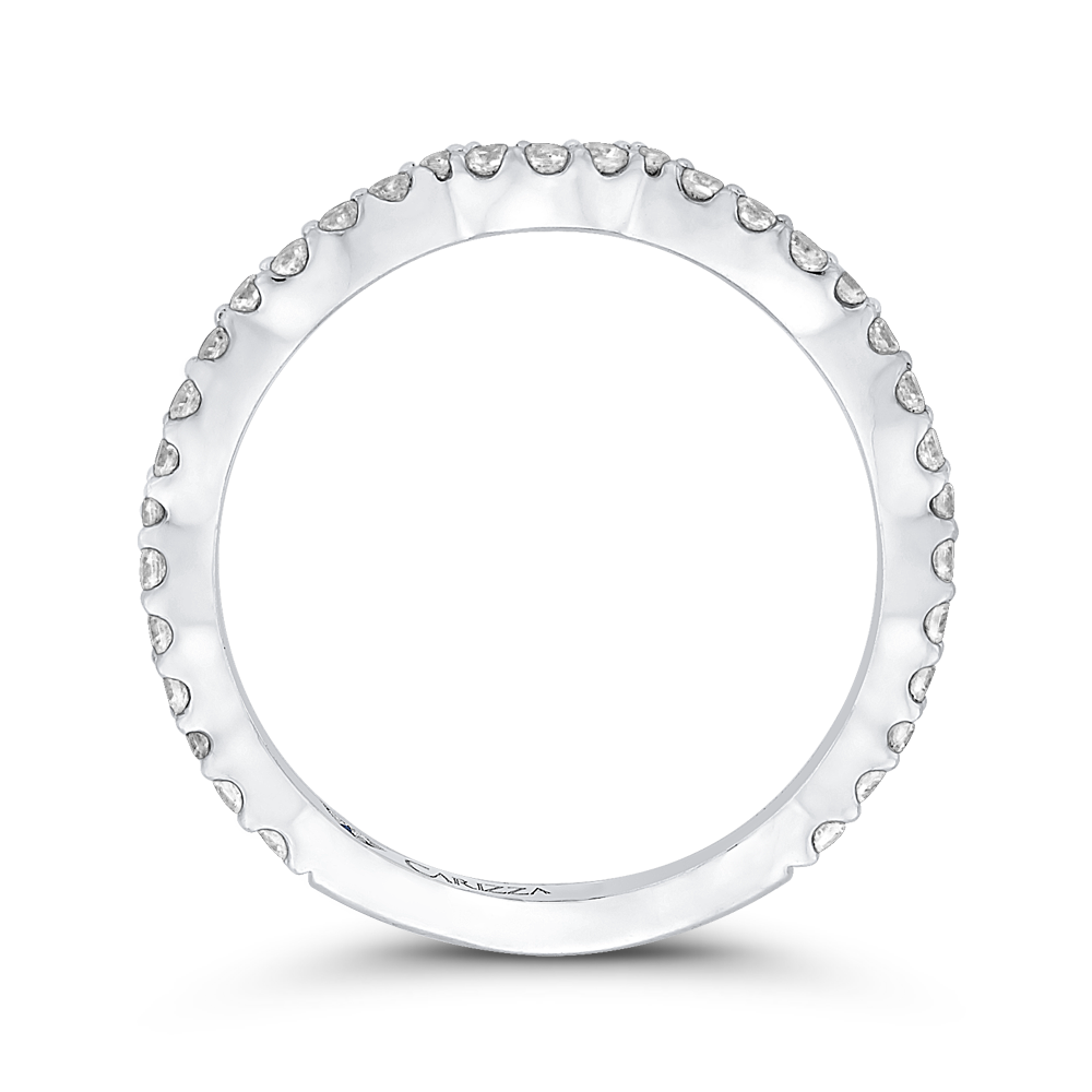 Round Diamond Wedding Band in 14K White Gold