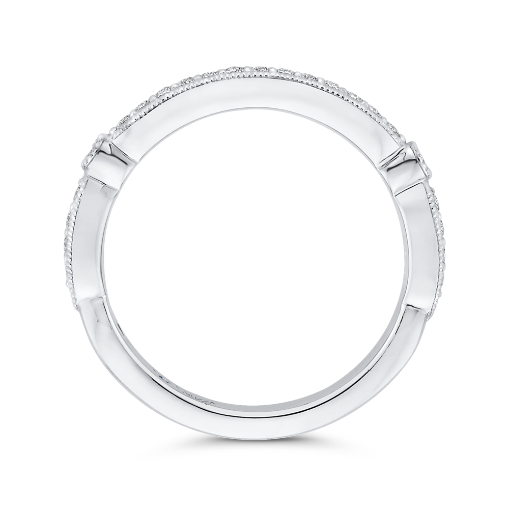 Round Diamond Wedding Band in 14K White Gold
