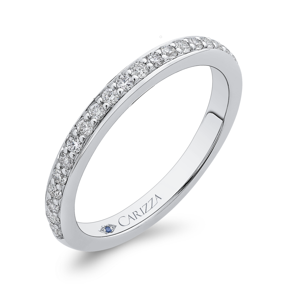Round Diamond Wedding Band in 14K White Gold