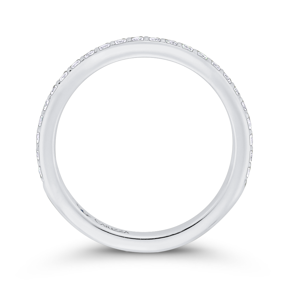 Round Diamond Wedding Band in 14K White Gold