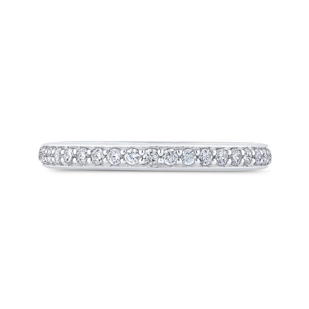 Round Diamond Wedding Band in 14K White Gold