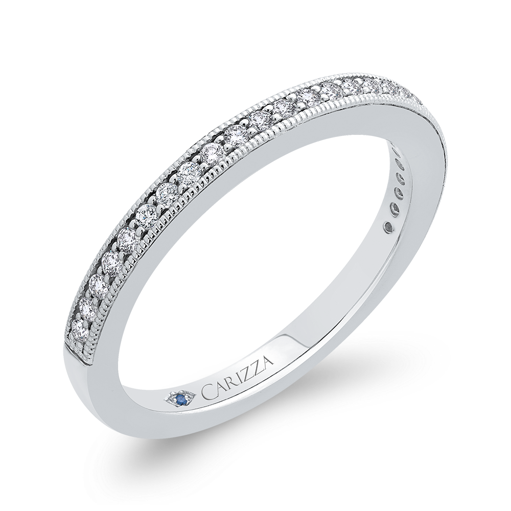 Round Diamond Wedding Band in 14K White Gold