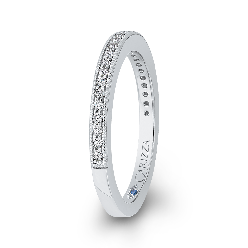 Round Diamond Wedding Band in 14K White Gold