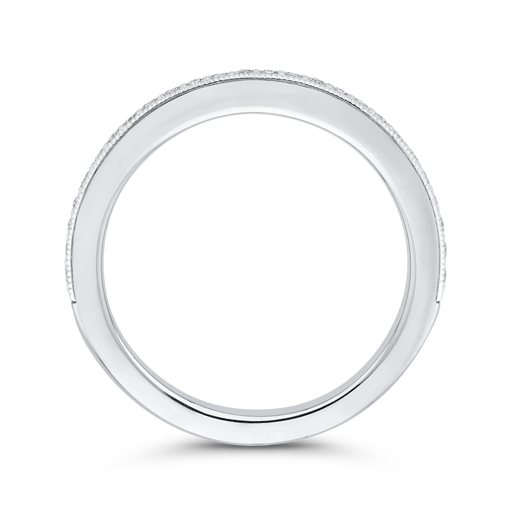 Round Diamond Wedding Band in 14K White Gold