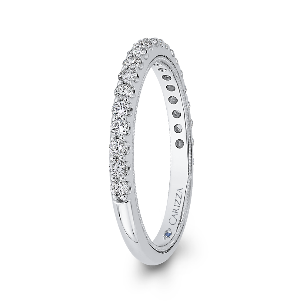 Round Diamond Wedding Band in 14K White Gold