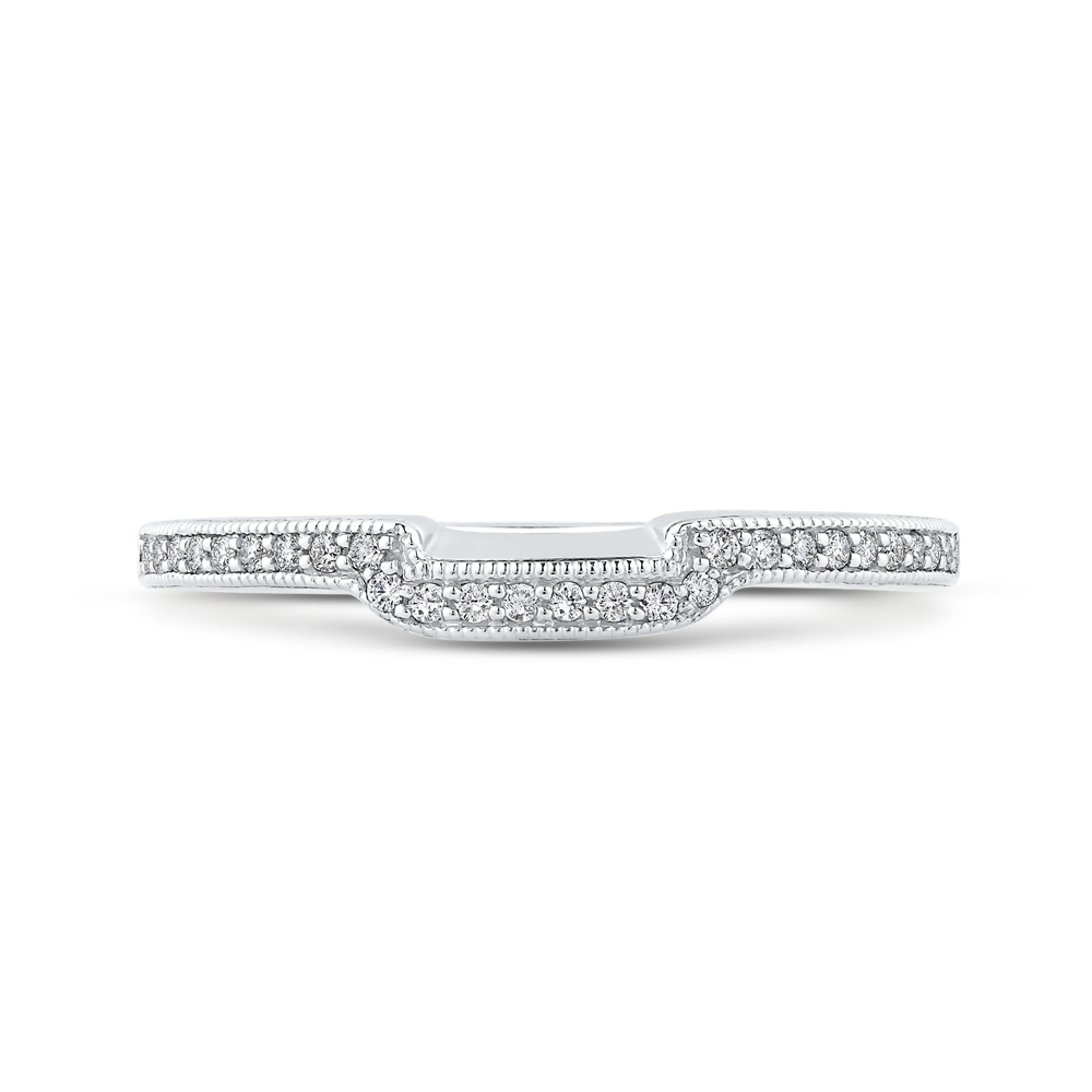 Round Diamond Half-Eternity Wedding Band in 14K White Gold