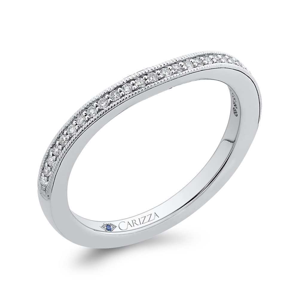 Round Diamond Half-Eternity Wedding Band in 14K White Gold