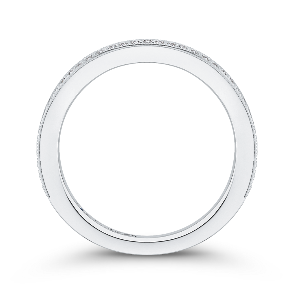 Round Diamond Half-Eternity Wedding Band in 14K White Gold