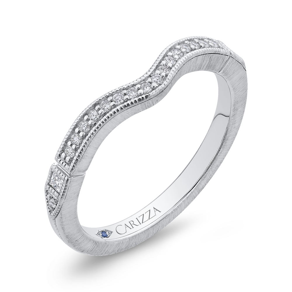 Round Diamond Wedding Band in 14K White Gold