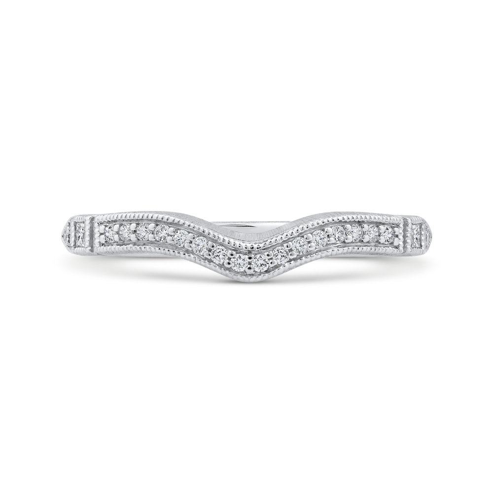 Round Diamond Wedding Band in 14K White Gold