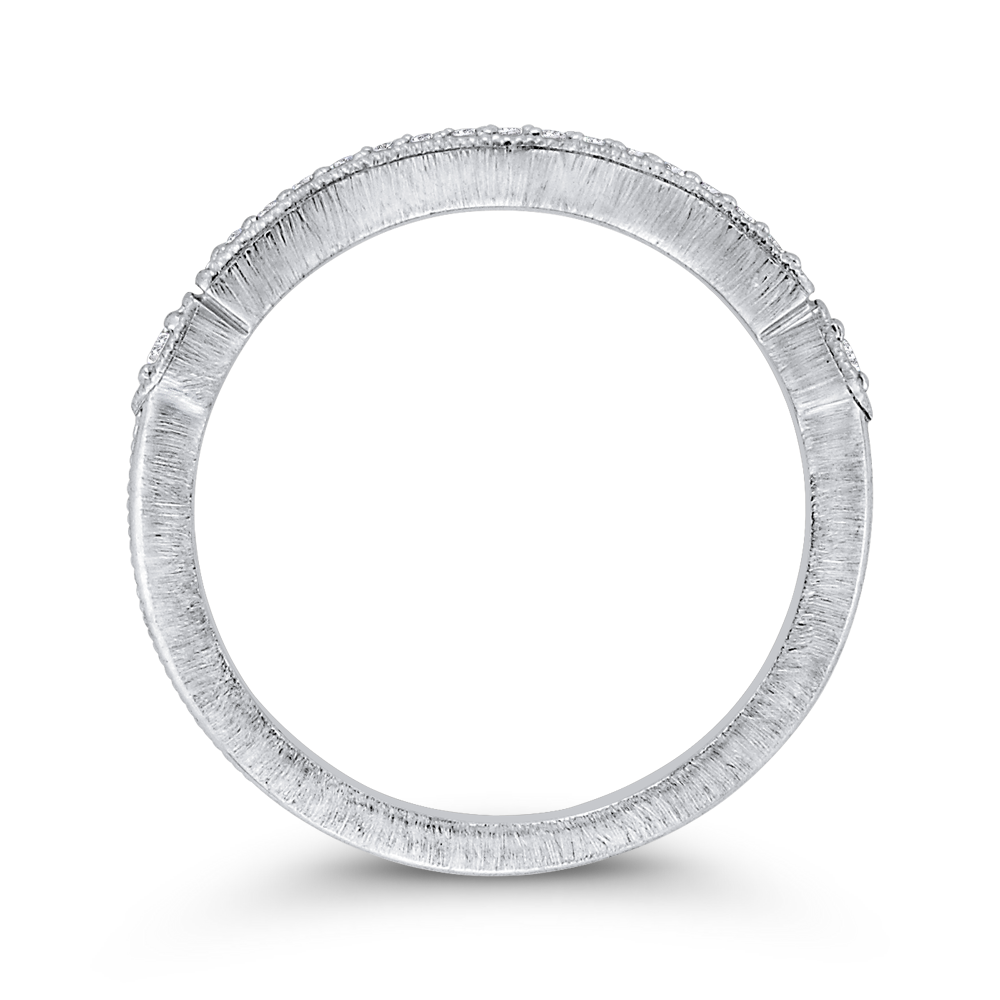 Round Diamond Wedding Band in 14K White Gold