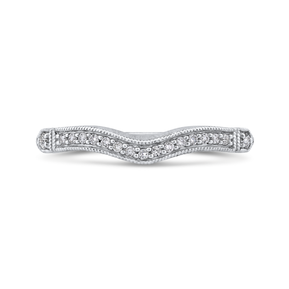 Round Diamond Wedding Band in 14K White Gold