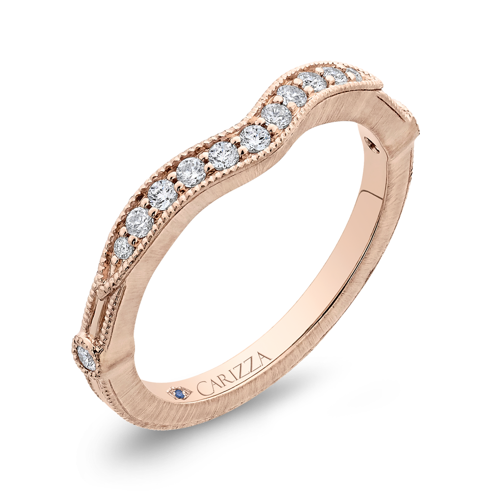 Round Diamond Wedding Band in 14K Rose Gold