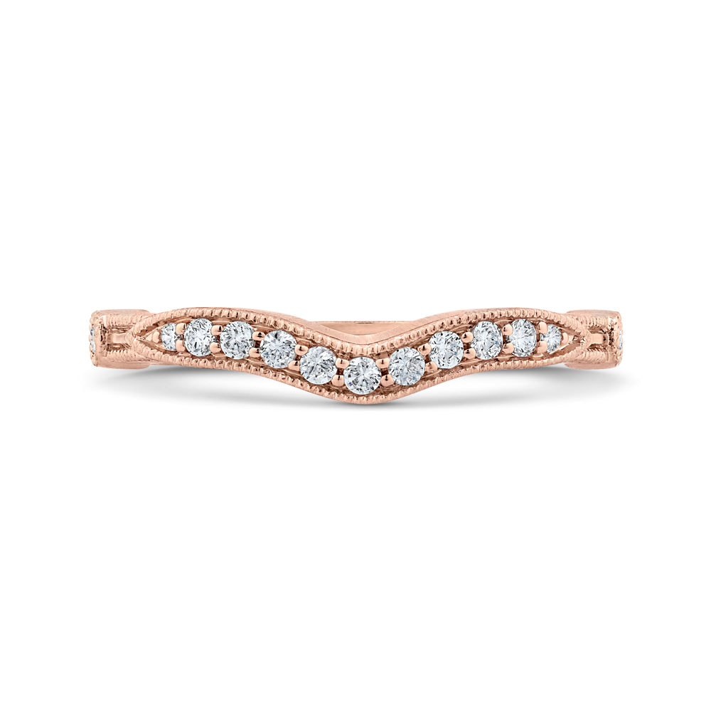 Round Diamond Wedding Band in 14K Rose Gold
