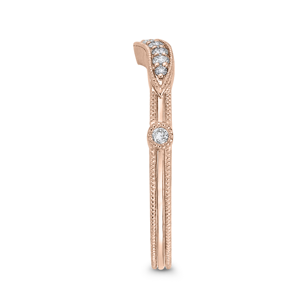 Round Diamond Wedding Band in 14K Rose Gold