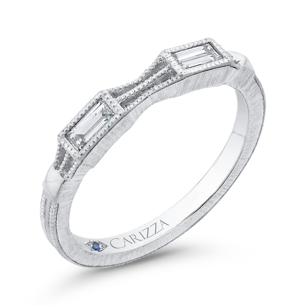 Baguette Cut Diamond Wedding Band in 14K White Gold