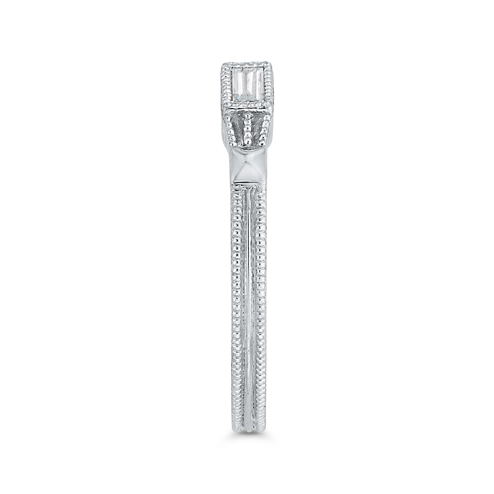 Baguette Cut Diamond Wedding Band in 14K White Gold