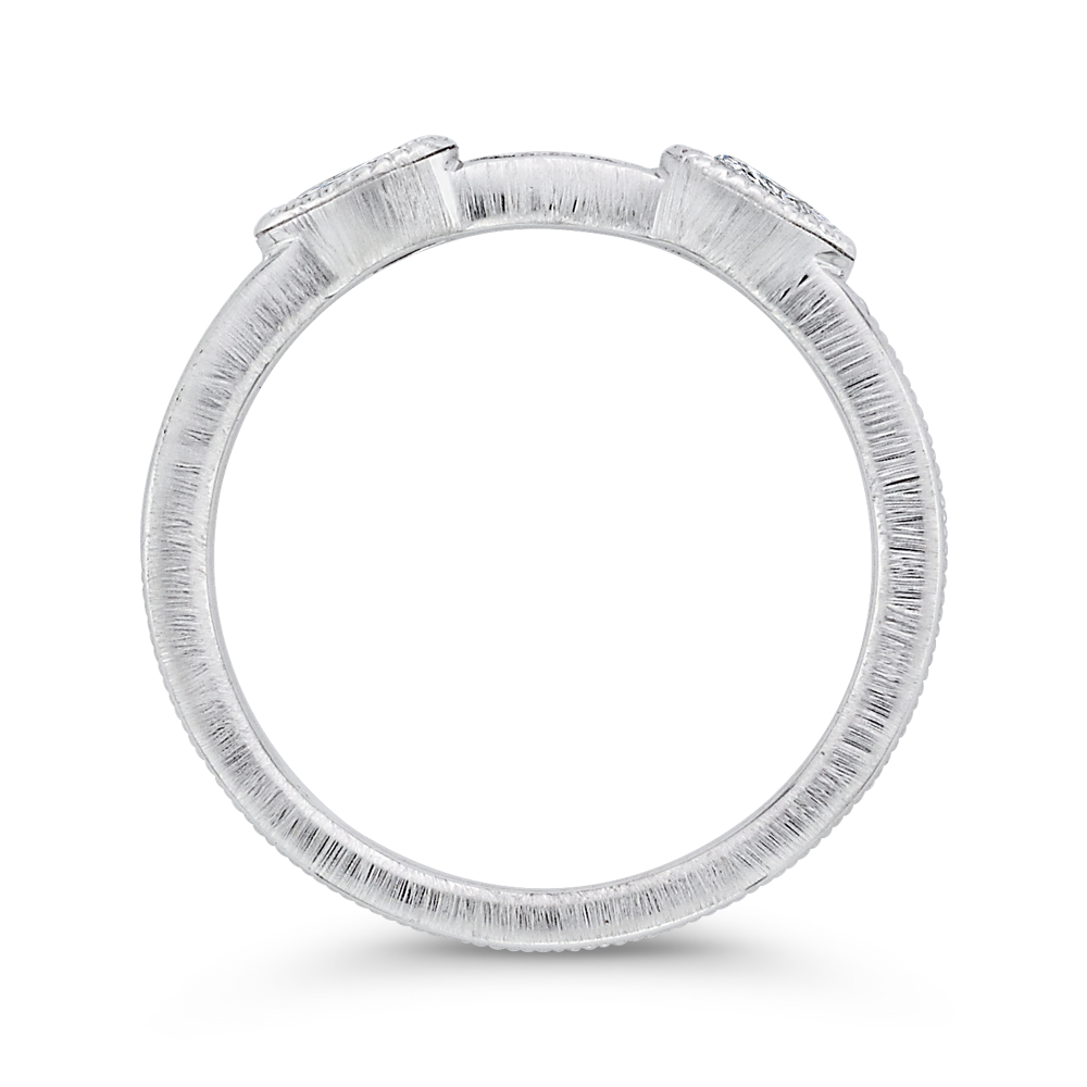 Pear Cut Diamond Wedding Band in 14K White Gold