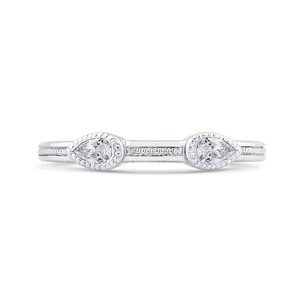 Pear Cut Diamond Wedding Band in 14K White Gold