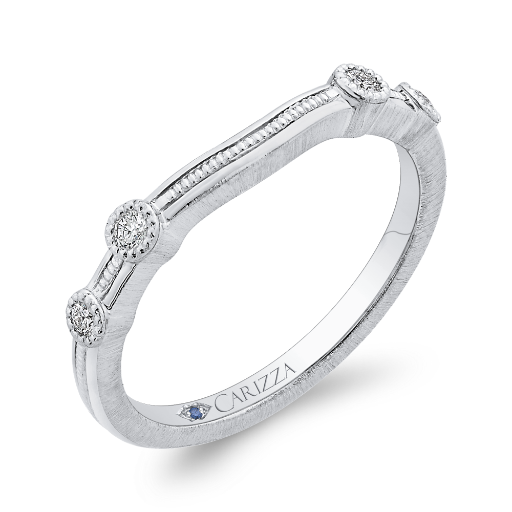Round Diamond Wedding Band in 14K White Gold