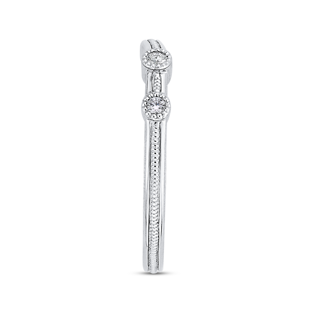 Round Diamond Wedding Band in 14K White Gold