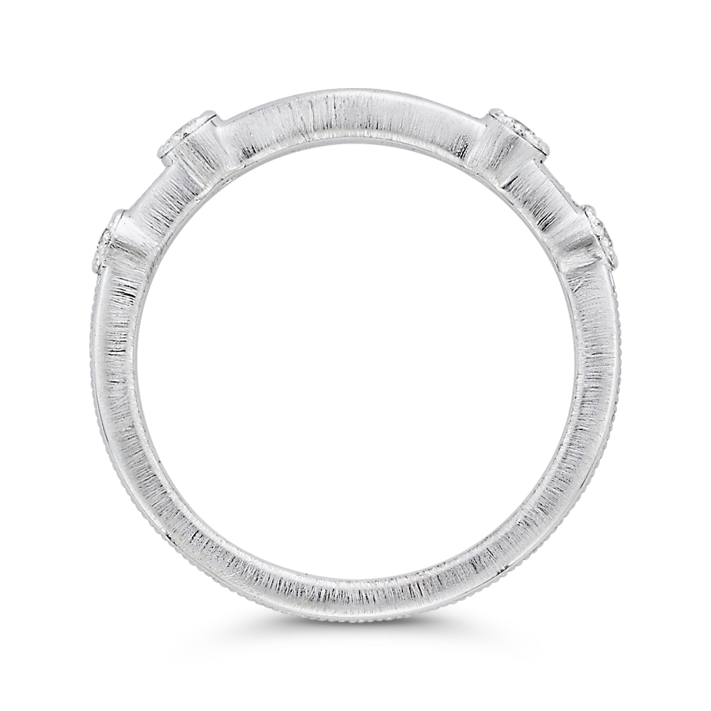 Round Diamond Wedding Band in 14K White Gold